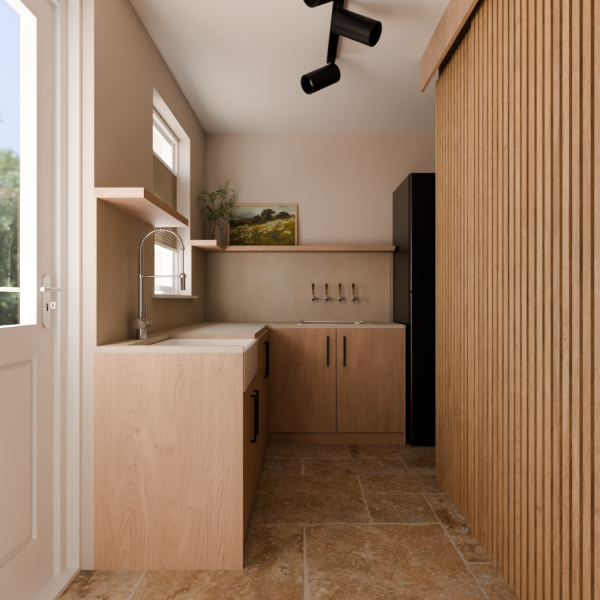 Interieurontwerp vrijstaande woning Ursem - bijkeuken