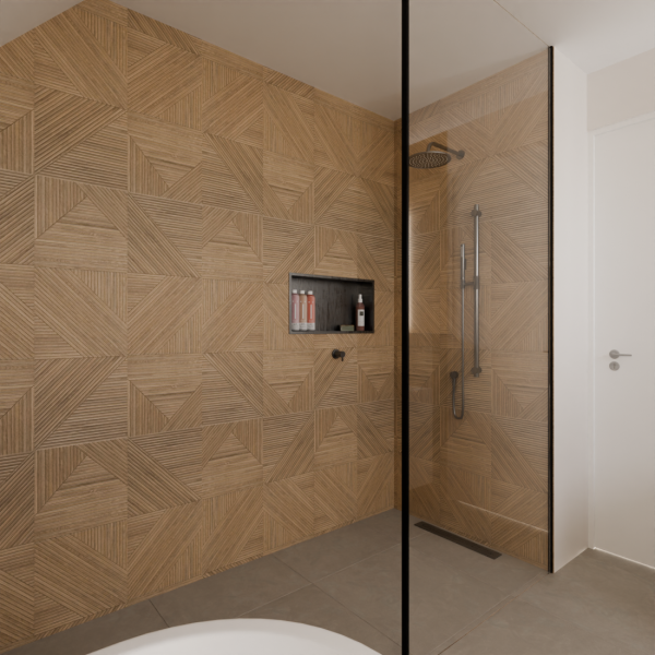 Interieurontwerp vrijstaande woning Ursem - badkamer douche