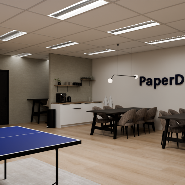 luxe kantoorinrichting Alkmaar met pingpongtafel in een rustig interieur