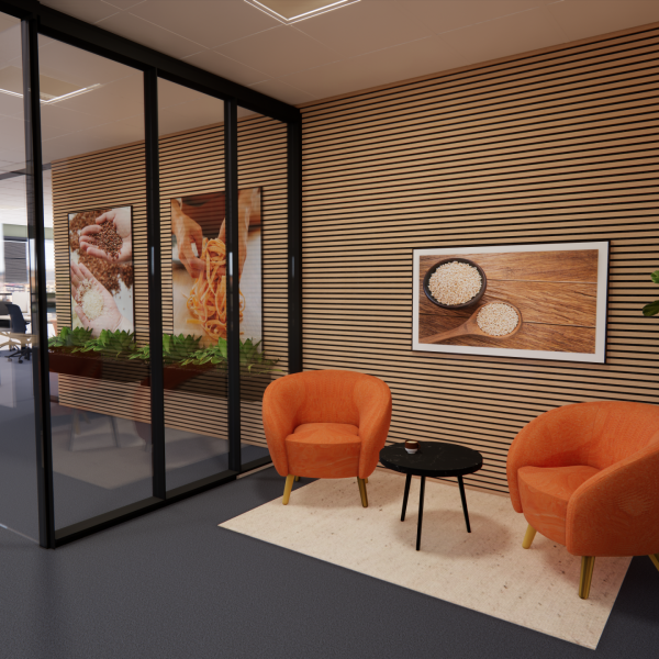 Kantoorontwerp receptie Royal Ingredients Group door Studio Tarry