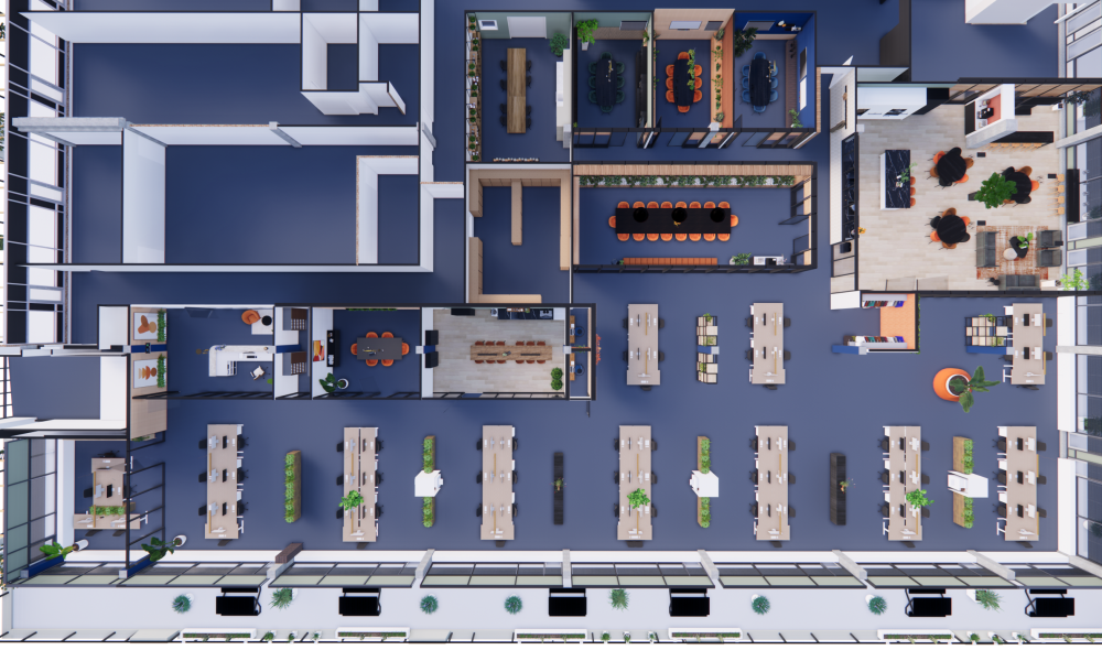 Kantoorontwerp plattegrond Royal Ingredients Group door Studio Tarry