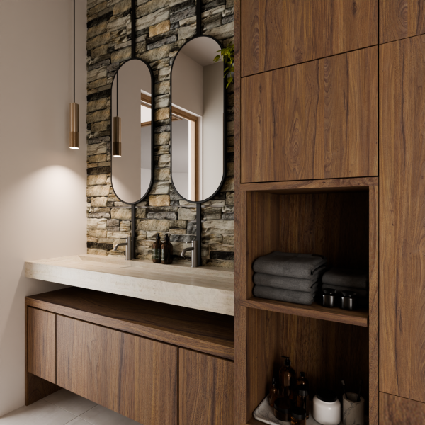 Villa Alkmaar interieurontwerp gastenbadkamer